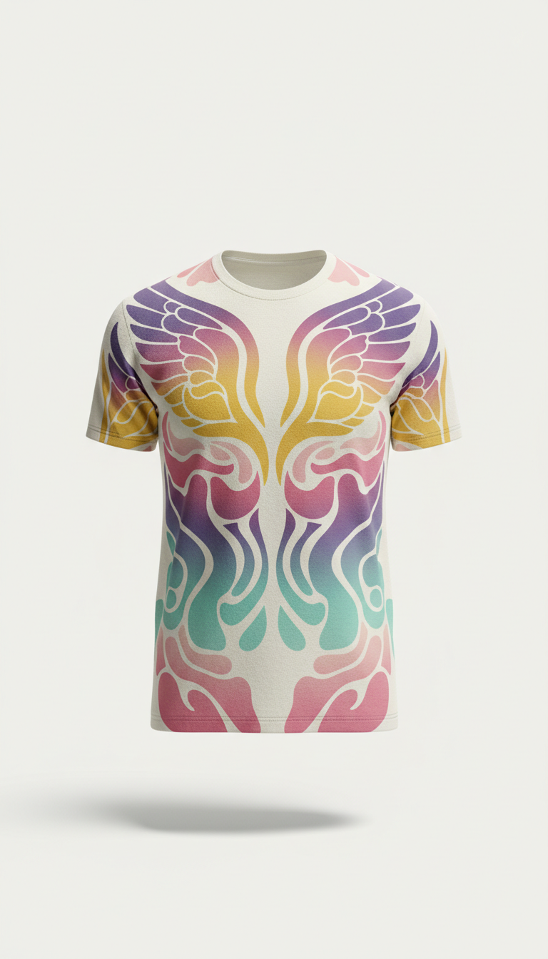 Cotton T-Shirt Rose Aura Metamorphosis