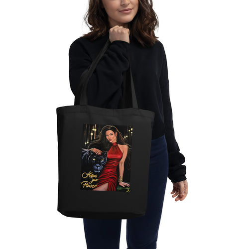 Black organic cotton eco tote bag